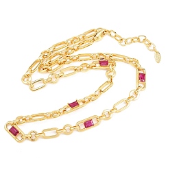 Фиолетовый 7 мм латунная цепочка с фиаро и инкрустацией кубическим цирконием, без кадмия и без свинца, стойки покрытие, долговечный, реальный 18 k позолоченный, фиолетовые, 18.11 дюйм (46 см)