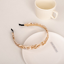 10# Milk Tea Brown Sweet Candy Color Acrylic Chain Hairband for French Style Girls, Chic Headpiece