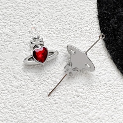 Платина Подвески из сплава , с сердцем прелести, темы ко дню святого валентина, платина, 20x16 мм