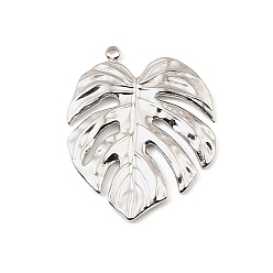 Нержавеющая Сталь Цвет 304 подвески из нержавеющей стали, металлические подвески в виде листьев, цвет нержавеющей стали, 26.5x21.5x1.5 мм, отверстие : 1.6 мм