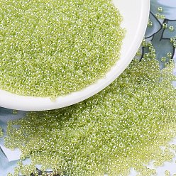 (RR172) Transparent Chartreuse Luster Миюки круглые бусины рокайль, японский бисер, 11/0, (rr 172) прозрачный шартрезский блеск, 11/0, 2x1.3 мм, отверстие : 0.8 мм, Около 1111 шт / 10 г