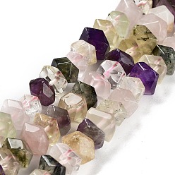 Mixed Stone Natural Mixed Quartz Beads Strands, Nuggets, Faceted, 6~8x10.5~14x8~9.5mm, Hole: 1.2mm, about 57~61pcs/strand, 15.16''~15.39''(38.5~39.1cm)