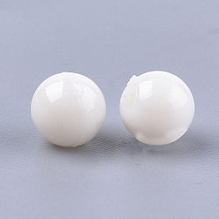 Creamy White Opaque Plastic Beads, Round, Creamy White, 6x5.5mm, Hole: 1.8mm, about 4790pcs/500g