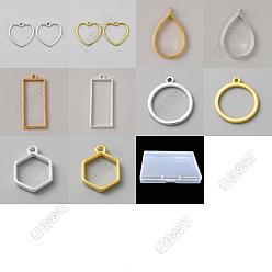 (52) Непрозрачная лаванда 100 шт 10 стили подвески из сплава в тибетском стиле, разноцветные, 20~48.5x15~25x1.5~5.5 мм, отверстие : 1.4~2.7 мм, 10 шт / стиль