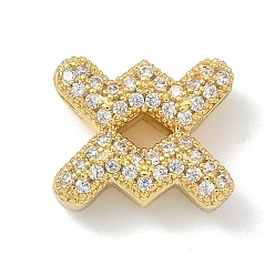 Водолей Подвески из латуни с микропаве из прозрачных кубических цирконий в виде двенадцати созвездий, без кадмия и без свинца, долговечный, стойки покрытие, реальный 18 k позолоченный, Водолей, 11.5x13x5 мм, отверстие : 3x2 мм