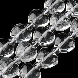Quartz Crystal Natural Quartz Crystal Beads Strands, Rock Crystal Beads, Apple, 9x10.5x5mm, Hole: 1mm, about 35pcs/strand, 15.47''~15.67'' (39.3~39.8cm)