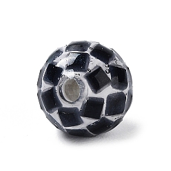 Black Colorful Craft Shell Beads, Dyed, Round, Black, 3.5~4x4~4.5mm, Hole: 0.9~1mm