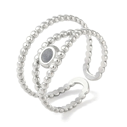 Нержавеющая Сталь Цвет 304 эмалевые кольца на пальцах манжеты из нержавеющей стали, кольца с открытыми глазами для женщин, цвет нержавеющей стали, 12.5 мм