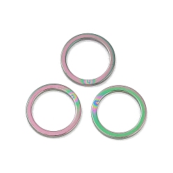 Rainbow Color Ионное покрытие (ip) 304 соединительное кольцо из нержавеющей стали, без никеля , круглые кольца, Радуга цветов, 10x0.8 мм