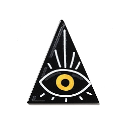 Triangle Opaque Acrylic Pendants, Evil Eye Pattern, Triangle, 51x40.5x2mm, Hole: 1mm