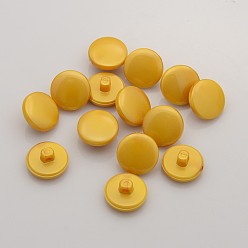 Goldenrod Acrylic Shank Buttons, 1-Hole, Flat Round, Goldenrod, 13x7mm, Hole: 1.6mm