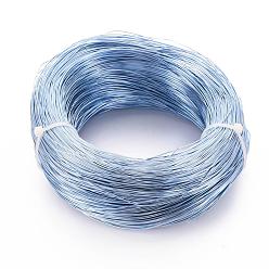Light Steel Blue Round Aluminum Wire, Bendable Metal Craft Wire, Flexible Craft Wire, for Beading Jewelry Doll Craft Making, Light Sky Blue, 0.6mm