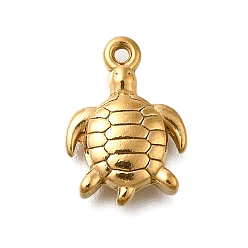 Turtle 304 Stainless Steel Pendants, Ocean Theme Charm, Ion Plating(IP), Real 18K Gold Plated, Turtle, 16x11.5x4mm, Hole: 1.2mm