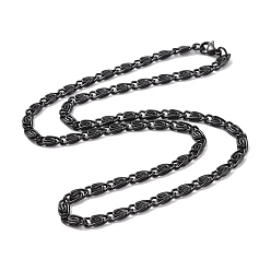 Electrophoresis Black 304 Stainless Steel Lumachina Chain Necklaces, with Lobster Claw Clasps, Electrophoresis Black, 19.76 inch(50.2cm)