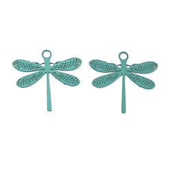 Средний Аквамарин Аэрозольная краска 430 подвески из нержавеющей стали, стрекоза, средний аквамарин, 14x15x0.3 мм, отверстие : 1.2 мм