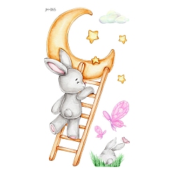 Moon Rabbit Pattern Removable Temporary Tattoos Paper Stickers, Moon, 10.5x6cm