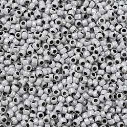 (820) Black Lined Grey Ceylon Pearl Тохо 8/0 круглые бусины, японский бисер, (820) серый цейлонский жемчуг с черной подкладкой, 3 мм, отверстие : 1 мм, Около 1111 шт / 50 г