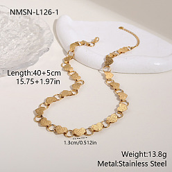 Сердце 304 из нержавеющей стали ссылка цепи ожерелья, реальный 18 k позолоченный, сердце, 15.75 дюйм (40 см)