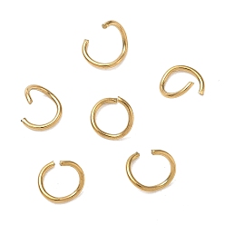 Real 18K Gold Plated 304 Stainless Steel Open Jump Rings, Real 18K Gold Plated, 8x1mm, Inner Diameter: 6mm