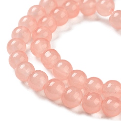 Light Coral Baking Painted Imitation Jade Glass Round Bead Strands, Light Coral, 8.5~9mm, Hole: 1.5mm, about 105pcs/strand, 31.8 inch