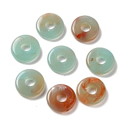 Light Sea Green Transparent Acrylic Beads, Two Tone, Flat Round, Light Sea Green, 15x3.5mm, Hole: 5mm, about: 830pcs/500g