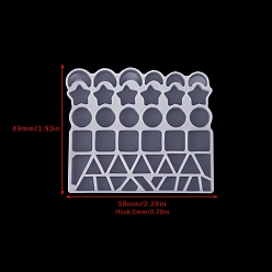 Луна Мозаичная форма своими руками, пищевая силиконовая форма, формы для литья смолы, для уф-смолы, изготовление изделий из эпоксидной смолы, луна, 58x49x5 мм