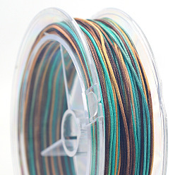 Dark Turquoise Gradient Color Nylon Thread, Chinese Knotting Cord, Segment Dyed, for Bracelet Necklace Making, Dark Turquoise, 0.8mm, about 27.34 Yards(25m)/Roll