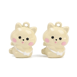 Бежевый Подвески из эмали и сплава, собака прелести, бежевые, 16x11.5x7 мм, отверстие : 1.2 мм
