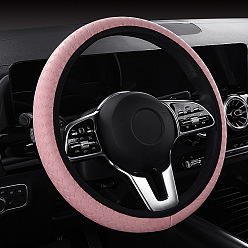 Pink Чехол на руль из искусственной кожи, противоскользящее покрытие, универсальная защита колеса автомобиля, розовые, 380 мм