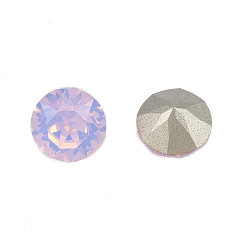 Light Rose K9 Glass Rhinestone Cabochons, Pointed Back & Back Plated, Faceted, Diamond, Light Rose, 8x6mm
