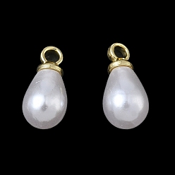 Light Gold Подвески из АБС-пластика с жемчугом, слеза, с петлей из сплава, золотой свет, 11.5x5.5~6 мм, отверстие : 1.6 мм