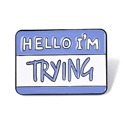 Королевский синий Прямоугольник с брошью aolly, привет, я пробую словесный бейдж для одежды в рюкзаке, королевский синий, 21.5x30x1.8 мм, штифты : 1.2 мм