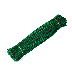 Dark Green Pipe Cleaners, DIY Chenille Stem Tinsel Garland Craft Wire, Dark Green, 300~305x5~7mm, about 95~100 strip/bundle