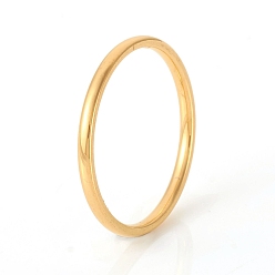 Золотой 201 кольца плоские из нержавеющей стали, золотые, размер США 6 (16.5 мм), 1.5 мм