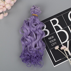Medium Purple High Temperature Fiber Long Instant Noodle Curly Hairstyle Doll Wig Hair, for DIY Girl BJD Makings Accessoriess, Medium Purple, 150mm