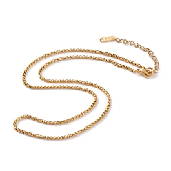 Golden Vacuum Plating 304 Stainless Steel Box Chain Necklaces, with Lobster Claw Clasps, Golden, 18-1/8 inch(45.9cm)