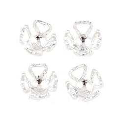 Посеребрённый Шапочки и конусы для бусин, латунные, без кадмия и без свинца, 925 серебро покрытием, 6.5x4 мм, отверстие : 0.8 мм