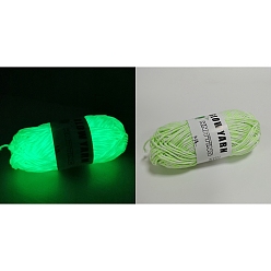 Светло-зеленый Светящиеся двухцветные полиэфирные нити, светящаяся в темноте пряжа, для ткачества, вязание крючком, светло-зеленый, 2 мм, о 53м / моток