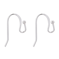 Silver 925 Sterling Silver Earring Hooks, with 925 Stamp, Silver, 20x1.5mm, 21 Gauge(0.7mm)