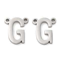 Letter G Non-Tarnish 304 Stainless Steel Connector Charms, Letter, Letter G, 10.5x9x1.5mm, Hole: 1.2mm