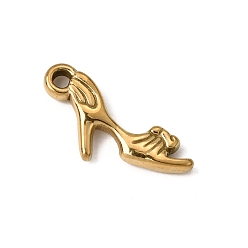 Echt 18 k vergoldet 304 Edelstahl Anhänger, hochhackige Schuhe bezaubern, Ionenbeschichtung (ip), echt 18 k vergoldet, 20.5x8.5x2.5 mm, Bohrung: 1.8 mm