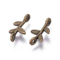 Bronze Antique Connecteurs de liens de style tibétain, sans plomb et sans cadmium, direction, bronze antique, 17x9.5x3mm, Trou: 1mm