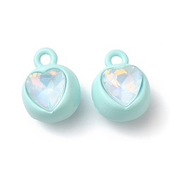 Голубой Аэрозольная краска сплава горный хрусталь подвески, без кадмия и без свинца, сердце, голубой, 12x9x8 мм, отверстие : 1.6 мм