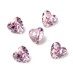 Бледно-фиолетовый Красный Кубического циркония кабошоны, задние и задние, сердце, бледно-фиолетовый красный, 6x6x3.5 мм