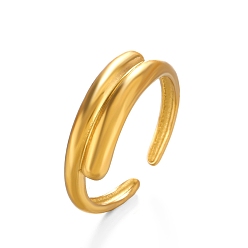 Золотой Открытые манжеты из нержавеющей стали, украшения для женщин, золотые, размер США 8 (18.1 мм)