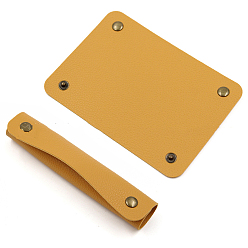Goldenrod Imitation Leather Handbag Handle Leather Wrap Covers, Handle Protector Strap Covers, for Craft Strap Making Supplies, Goldenrod, 13x10cm