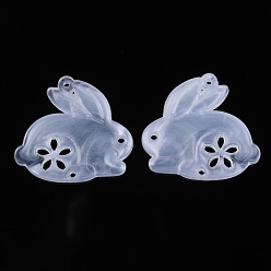 Clear Transparent Acrylic Connector Charms, Rabbit Links, Clear, 22x24x2.5mm, Hole: 1mm