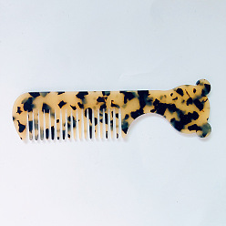 Leopard Print Portable Mini Geometric Acetate Comb for Adults and Kids