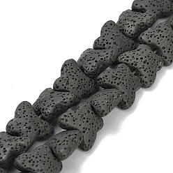 Серый Бусы из натуральной лавы, окрашенные, бабочка, серые, 13.5x12x6.5 мм, отверстие : 1 мм, около 35 шт / нитка, 13.78~13.98'' (35~35.5 см)