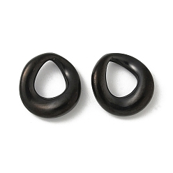 Черный 304 подвески из нержавеющей стали, ионное покрытие (ip), шарм неправильной овальной формы, чёрные, 18x17x4.5 мм, отверстие : 10.5x8.5 мм